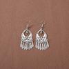 Nuevos aretes de estilo nacional chino, moda, estilo antiguo, aretes retro de corte para mujer, borla de plata tibetana, aretes largos Hanfu, joyería para la oreja de estilo étnico