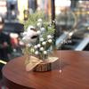 Mini árbol pequeño de Navidad para escritorio, decoración de Año Nuevo, árboles pequeños de frutos rojos con borde cruzado.