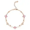 Pulseira Elegante de Alta Qualidade Disney/Disney Trevo da Sorte Dupla Corrente Feminina 249