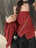 Outono Estilo Coreano Estilo Preguiçoso Tricô Torcido Conjunto de Duas Peças Colete + Decote em V Solto Simples Cor Pura Jaqueta Cardigã para Mulheres