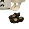 Sapatos de Algodão Quentes Planos com Forro de Lã Estampa de Leopardo para Mulheres, Novos Sapatos de Inverno Mary Jane Peludos, Moda Estilo Floresta Retrô Sapatos Birkenstock