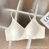 Ropa interior de tiras de gel explosivas sin costuras para mujer, seda de hielo, sensación fresca, pecho grande, pequeño, delgado, copa fija, sujetador push-up, fábrica, verano