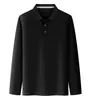 Camisa polo transpirable de secado rápido con manga larga, cuello pequeño, color liso, ropa de trabajo casual de negocios para equipos corporativos