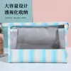 Bolsa de Maquiagem Listrada Colorida de Alta Qualidade Transfronteiriça, Bolsa de Armazenamento Impermeável Grande Capacidade para Viagem, Necessaire Fofa para Cosméticos