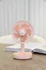Ventilador de escritorio pequeño con luz de carga USB nuevo para comercio exterior transfronterizo, tres velocidades, ventilador de escritorio para dormitorio de estudiante
