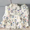 Pijama casual masculino para primavera e outono, algodão nuvem, manga longa e calça comprida, corte solto, adequado para usar ao ar livre, conjunto para casa, atacado transfronteiriço