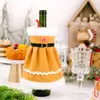Decoração de Natal Transfronteiriça Novos Suprimentos Saia de Natal Conjunto de Garrafa de Vinho Roupas Conjunto de Vinho Conjunto de Vinho Tinto Decoração de Mesa de Jantar em Casa
