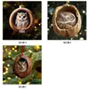 Coruja Transfronteiriça Decorações de Natal de Animais Pingentes para Árvore de Natal Pingentes Planos de Acrílico Pingentes para Carro