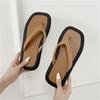 Chanclas Cuadradas de Bloques de Color 2023 para Mujer Estilo Coreano Sandalias de Moda Chanclas de Clip para Playa en Stock Suela Gruesa