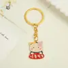 Traga Riqueza e Tesouro Gatinho Gota de Óleo Chaveiro de Metal Chaveiro de Casal Desenho Animado Pingente Criativo Exquisito para Bolsa Pingente