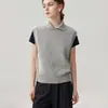 Nueva colección de otoño e invierno: cuello semi-alto, engrosado, abotonado 35 chaleco de cachemira, top de punto básico para mujer, chaleco de cachemira