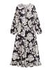 Otoño 2025 Nueva Moda Casual Holgado Adelgazante Rayón Estampado Holgado Bohemio Vestido Casual para Mujer