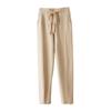 Calças Slim de Lã Pura Outono e Inverno Novo Estilo Calças Tricotadas de Perna Larga Femininas Espessura Média Casual Elásticas Cintura Alta Afuniladas