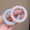 Goma para el pelo de alambre de teléfono para mujer, estilo coreano, estilo Ins, colorida, transparente, no deja marca, no daña el cabello, accesorio para el pelo simple y de alta gama
