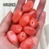 Contas de pedra irregulares bicolores 15x27mm com pequenos furos, fio de contas, novos acessórios de joias estilo chinês, acrílico