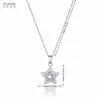 Colar Estrela de Cinco Pontas Totalmente Cravejado Cross Venda Quente Zircônia Estrela Pingente Fresco e de Alto Padrão Design de Luxo Leve Joia