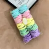 Versão coreana de anel de cabelo de alta elasticidade anel de toalha sem costura corda de cabelo simples enfeite de cabeça de cor 100 misto multicolorido atacado