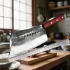 Cuchillo para Huesos Forjado de Acero de Alto Manganeso, Cuchillo para Huesos Resistente de Alta Dureza, Hachuela Gruesa de Siete Estrellas Grande para Cortar Huesos Comercial
