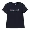 Nueva Camiseta Casual de Algodón para Mujer 2024 Cuello Redondo Transpirable Holgada Moda Versátil Deportiva Running Manga Corta