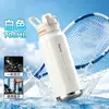 Botella de agua térmica deportiva de gran capacidad Jianxi, acero inoxidable 316, diseñada para uso en exteriores, conveniente para fitness y estudiantes