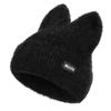 Gorro de Punto para Mujer Otoño e Invierno Orejas de Carmie Gorro Cálido de Tejer Gorro Elástico de Lana Sombrero para Exterior Baotou