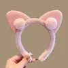 Diadema de oso fresa para Tiktok, diadema para lavarse la cara de celebridad de internet para mujer, otoño e invierno, diadema de felpa antideslizante para el pelo, pasador, tocado