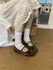 Zapatos Mary Jane Estilo Nuevo Primavera 2026 Punta Redonda Retro Plisados Bloques de Color Bailarinas con Hebilla para Mujer