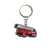 Llavero de Coche de Carreras de Dibujos Animados Colgante para Mochila Llavero de Goma Suave de PVC Llavero Anillo de Llavero