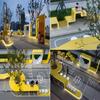 Pavilhão de descanso de grande escala ao ar livre, mesa e cadeira de desenho animado de aço-vidro, parque, local comercial, galeria de aço inoxidável, ornamentos, escultura