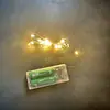 Cadena de Luces LED de Cable de Cobre con Estrellas y Copos de Nieve para Decoración de Ambiente, Caja de Batería, Cable de Cuero, Control Remoto, Cadena de Luces Brillantes de Ocho Funciones