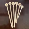 Fábrica em estoque Palito Descartável de Madeira de Bétula para Mexer Embalagem Individual a Granel Cabeça Redonda Palito de Café Misturar Logo