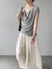 Top de punto de seda helada elegante estilo coreano Jiangzuo con diseño anti-exposición, top versátil y ajustado para mujer L765