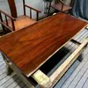 Mesa de Chá Okan de Madeira Maciça Placa Grande Estilo Chinês Mesa e Cadeira de Escritório para Chefe Combinação de Troncos