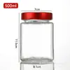 Pote de Vidro Quadrado para Mel de Alta Capacidade com Vedação, Uso Duplo para Casa e Negócios, Transparente para Tofu Fermentado, Geleia e Conservas