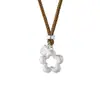 Collar de Flor Mate de Plata de Ley 925 con la Palabra "Fa" para Mujer, Nuevo Diseño Estilo Chino, Cadena para Suéter de Longitud Ajustable Libremente N1316