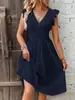 2026 Vestido de Verano para Mujer Europeo y Americano Transfronterizo Nuevo Estilo Vestido sin Mangas con Cuello en V Vestido Elegante de Alta Gama para Vacaciones para Mujer