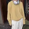 Suéter grueso de punto trenzado estilo coreano con cuello redondo para mujer, nueva colección otoño/invierno 2026, jersey de corte holgado, color liso, efecto adelgazante, prenda base