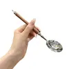 Cuchara de Acero Inoxidable y Palo de Rosa Tendencia Francesa Lujo Ligero Retro Cuchara para Sopa Cuchara para Comida Occidental Cuchara para Arroz Cintura Pequeña