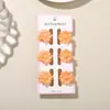 Presilhas de Cabelo Pequenas Margaridas Transfronteiriças de 2,5cm Simples Presilhas de Garra Pequenas Coloridas Acessórios de Cabelo Cor de Doce Atacado Conjunto de 6 Peças