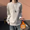 Nova Camiseta de Moletom Bordada em Favo de Mel Estilo Americano para Primavera e Outono, Gola Redonda, Malha Waffle, Manga Longa, Camiseta Base para Fitness