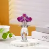 Enfeites de Flor Rosa de Cristal, Decorações Criativas para Casa, Decorações de Artesanato em Vidro de Flor Colorida de Sete Cabeças para Mesa de Sala de Estar
