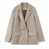 Ropa de Mujer al por Mayor para Comercio Exterior Popular en Aliexpress Estilo Europeo y Americano Transfronterizo Chaqueta de Traje con Efecto Gamuza Zr en Stock