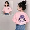 Camiseta Blanca de Algodón de Manga Corta para Niños Estilo Nuevo 2026 para Niños Medianos y Grandes Niñas Verano Manga Media Ropa Infantil Top Camiseta