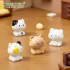 Miniatura de paisaje linda gatito siamés sentado vaca figura decoración DIY accesorio para colgar adorno de escritorio