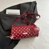 Bolsa de Mão Retro com Bolinhas para Mulheres 2026 Nova Moda Primavera Bolsa de Ombro Versátil Bolsa de Axila Clássica em Cor Contrastante