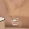 Collar de doble hebilla para mujer, accesorios de alta gama de verano, pequeño anillo doble, cadena de clavícula Joker de moda, regalo de vacaciones, venta directa al por mayor