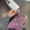 Verano Lujo Ligero Morado Láser Colorido Cuentas Heidi Cadena para Teléfono Móvil Colgante de Muñeca Portátil Anti-pérdida Cadena para Funda de Teléfono Móvil Creativa