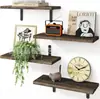 Estantería de Almacenamiento Combinada de Madera Maciza para Pared Estilo Nórdico Organizador de Decoración de Pared para el Hogar Baño Sala de Estar Estantería de Madera