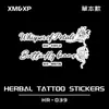 Adesivos de Tatuagem de Ervas com Texto de Flores Inglesas Personalizados à Prova d'Água e Suor Duradouros Não Refletivos Estilo de Arte de Tatuagem de Braço de Alta Qualidade