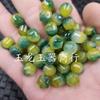 Feige Amarelo Contas de Seis Pontas Jade Contas Espalhadas Flor Verde Jade Rocha de Quartzo Jade Pulseira de Contas Multi-pontas Acessórios de Colar Contas